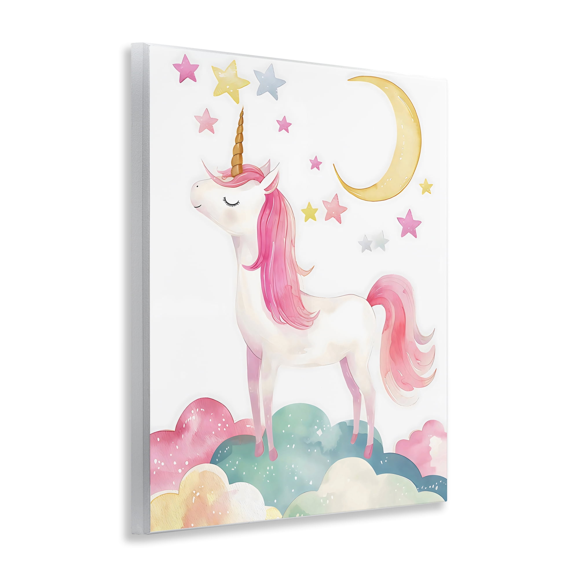Stupell Industries Unicorn Standing On Clouds Wall Plaque Art, design by Creative Studio