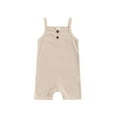 thumbnail image 1 of Baby Boy Girl Romper Solid Color Square Neck Sleeveless Jumpsuit, 1 of 8