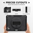 thumbnail image 4 of ELEHOLD Case for iPad 5th/6th Generation, Shockproof Case with 360°Rotating Adjustable Shoulder Hand Strap & Stand,Black, 4 of 8