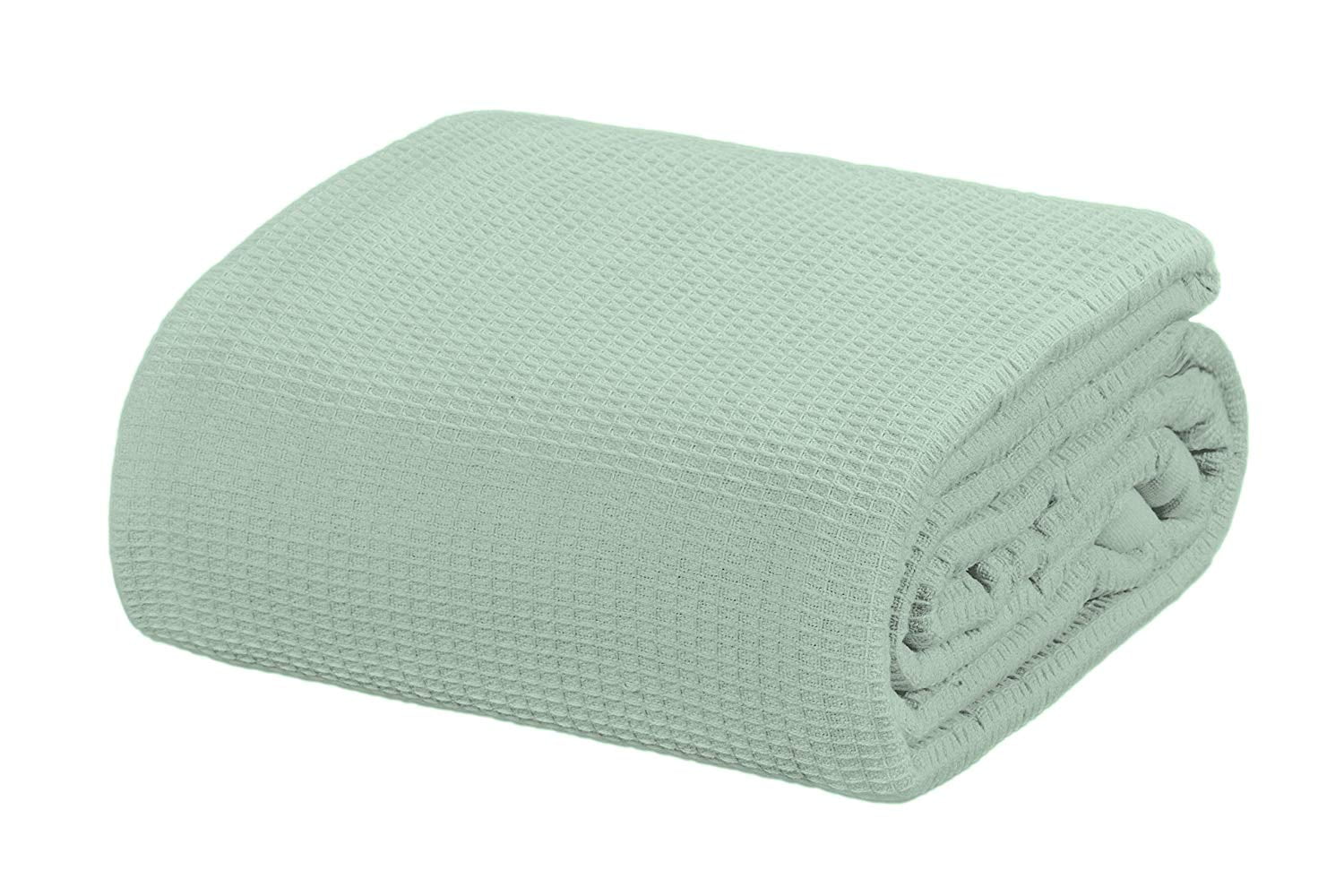 Max & Rosie Cotton Waffle Blanket - Mint Green main image 0