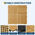 thumbnail image 5 of EuKer 22 Pcs Interlocking Deck Tiles, Acacia Wood Flooring for Patio, Balcony, Poolside, Yellow (21 Sq.ft Total Coverage), 5 of 7