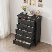 Whizmax 5-Dresser for Bedroom, 41.3 Tall Vertical Drawer Dresser with Storage Freestanding, Wooden Closet Storage Chest for Living Room, Bedroom, Entryway