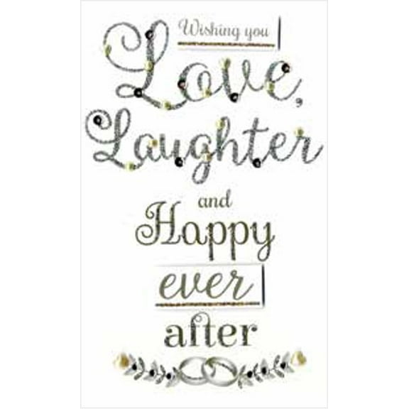 Handmade "Champagne" Greeting Card Wedding - Love, Laughter & Happy Every After