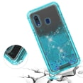 thumbnail image 3 of Compatible Case for Samsung Galaxy A20, Samsung Galaxy A30 Case 3N1 Series Diamond Quicksand Cute Phone Cover - Teal, 3 of 4