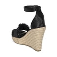 thumbnail image 3 of New Women Refresh Miya-02 Frayed Ankle Strap Espadrille Platform Wedge Sandal, 3 of 6