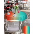 thumbnail image 5 of Outdoor Tablecloth with Umbrella Hole for Patio/Picnic/Party/Camping, Teal Orange Brown Ombre Waterproof Table Cloth Round Cover Washable, Abstract Modern Art Aesthetics (Dia 54"), 5 of 8