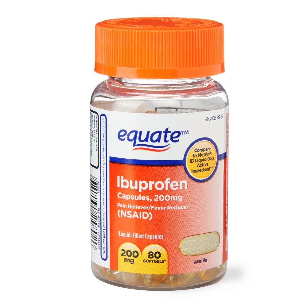 Equate Ibuprofen Softgel Capsules, 80 Count