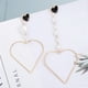 thumbnail image 4 of Women Asymmetric Heart shaped Alloy Earrings with Faux Pearl Decoration Jewelry Gift, 4 of 4