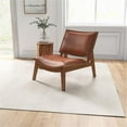 thumbnail image 2 of Allora Mid-Century Wood/Leather Accent Chair in Cognac Tan/Walnut, 2 of 5
