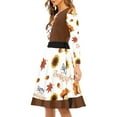thumbnail image 2 of FKELYI Hallo Fall Thanksgiving Women Dress Soft Ladies A Line Dresses Knee Length Stretchy Sunflowr Farmhouse Crew Neck Twirl Swing Dresses Size L, 2 of 4