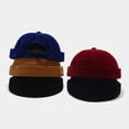 thumbnail image 2 of YooGuoGuo Unisex Velvet Brimless Beanie Hat Vintage Hip Pop Rolled Cuff Skullcap Docker Cap, 2 of 6