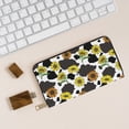 thumbnail image 6 of Leather Thin Slim Wallets for Women Men - Cow Print Sunflowers Black White Clutch Card Wallet for Women Men with Zipper, 6 of 7