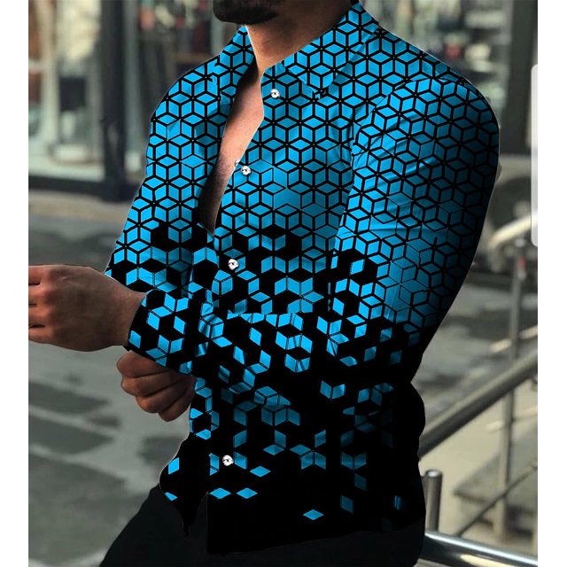 Ropa de fiesta de moda para hombre, cárdigan de lujo, camisas sociales con solapa y botones, camisetas casuales con estampado playero de manga larga, tallas grandes