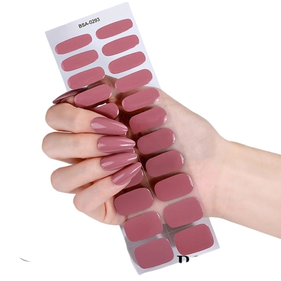 Zeiwohndc 22Pieces Gel Nail Stickers Quick Application Not Require Lamp Fashion