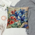 thumbnail image 2 of PHYHOO Vintage Rose Flower Throw Pillow Covers With Butterfly Stamp Retro Letter Violet Cushion Cover Home Decorative  Linen Square Pillow Cases For Sofa Couch (Vintage Flower), 2 of 5