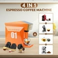 thumbnail image 3 of 4 In 1 Single Server Coffee Maker, Mini Coffee Machine for Nespresso Original/K cups/Dolce Gusto Original/Ground Coffee, 19 Bar Espresso Machine Fit for Home Office, Orange, 3 of 5