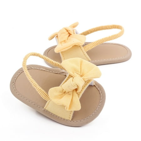 

Hunpta Kids Sandals Toddler Kids Girls Bowknot The Floor Barefoot Non-Slip First Walkers Prewalker Sandals 0-18M
