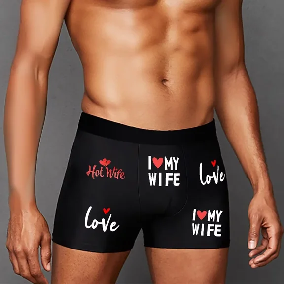 Men's Boxer Brief Hot Fun Playful Printed Stretch Comfortable And Breathable Elastic Boxer Shorts Underwear