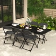 thumbnail image 5 of Leumius 6 Foot Folding Table,Fold-in-Half Plastic Table,Indoor Outdoor Picnic Party Dining Camp Tables,Black, 5 of 9