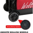 thumbnail image 5 of WOLT 3 Ball Bowling Ball Bags Double Roller Bag with Wheels Separate Shoe Compartment Retractable Handle Extends to 38’’ Red, 5 of 7