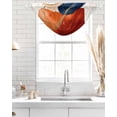 thumbnail image 4 of Waterfall Valances for Windows, Navy Blue Burnt Orange Kitchen Sheer Valance Curtains, Geometric Modern Boho Art Rod Pocket Elegant Swag Valances for Living Room Bedroom, 47.2"x38.5", 1 Panel, 4 of 8