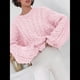 thumbnail image 4 of Suéteres de Mujer de Otoño, de Punto , de Larga, Cuello Redondo, Suéteres Holgados y Gruesos. Rosa S, 4 of 9