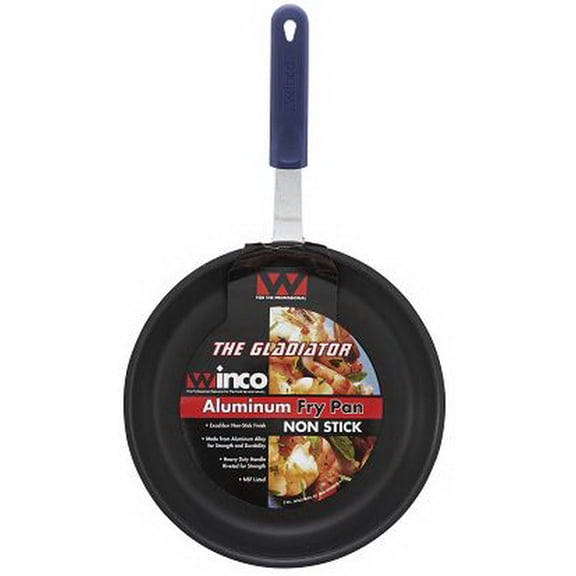 Winware 8 Inch Aluminum Non-Stick Fry Pan with Silicone Sleeve