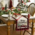 thumbnail image 2 of Touchbetter Red and Black Buffalo Plaid Truck Merry Christmas Table Runner, Seasonal Winter Xmas Holiday Kitchen Dining Table Decoration for Indoor Outdoor Home Party Decor 13 x 72 Inch, 2 of 6