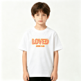 thumbnail image 2 of Loved John 316 Boys Graphic Tee, Red Plaid Christian Bible 100% Cotton Kids Short Sleeve T-Shirt, 2 of 5