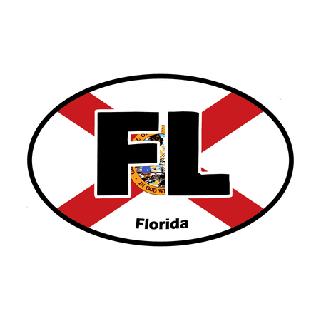 Pack Laser Stickers Flag Design - Oval Stickers - Florida State Flag - Set of 4