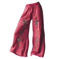 thumbnail image 4 of yunLCZ Women's Wide Leg Pants Holiday Style Retro Linen Floral Ethnic Print Casual Pants For Women – Comfortable Relaxed Fit Perfect For Summer Beach And Vacation Wear Business Work Casual Pants, 4 of 4