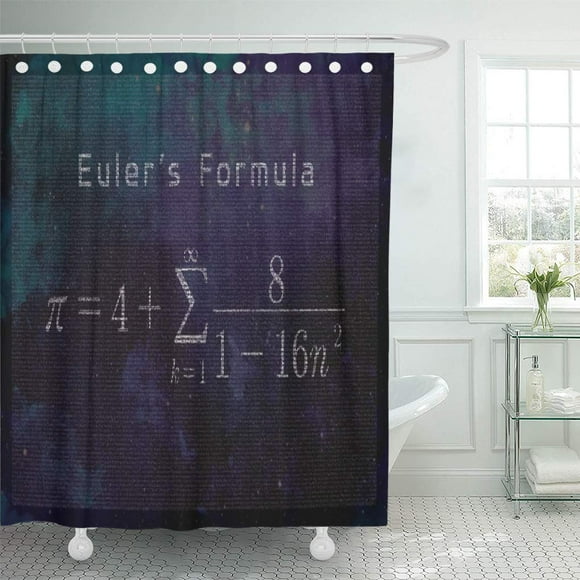 YUSDECOR Mathematics Euler Pi Math Classroom Science Sign Calculus Bathroom Decor Bath Shower Curtain 66x72 inch