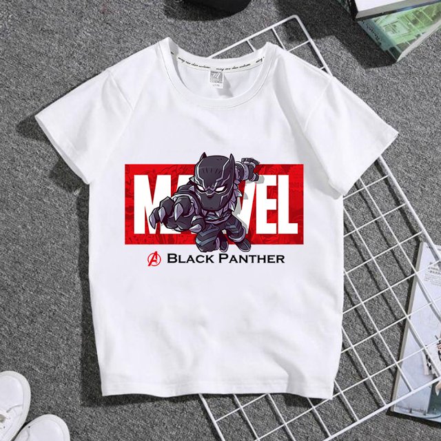 Kids Summer Tops Tees Cartoon Spiderman White Short Sleeve T-Shirt