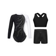 thumbnail image 2 of iiniim Girls Ballet Dance Biketard with Shorts and Vest Gymnastics Bodysuit 3 Piece Athletic White 8, 2 of 7