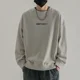 thumbnail image 5 of Sudaderas para hombre de algodón, ropa holgada para hombre, sudadera negra con capucha, ropa de calle sin capucha, overfit, sencilla, color pastel, cálida, 5 of 5