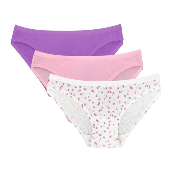 Bikini Fruit of the Loom para Niña Algodón Premium Multicolor 3 Piezas Talla 12