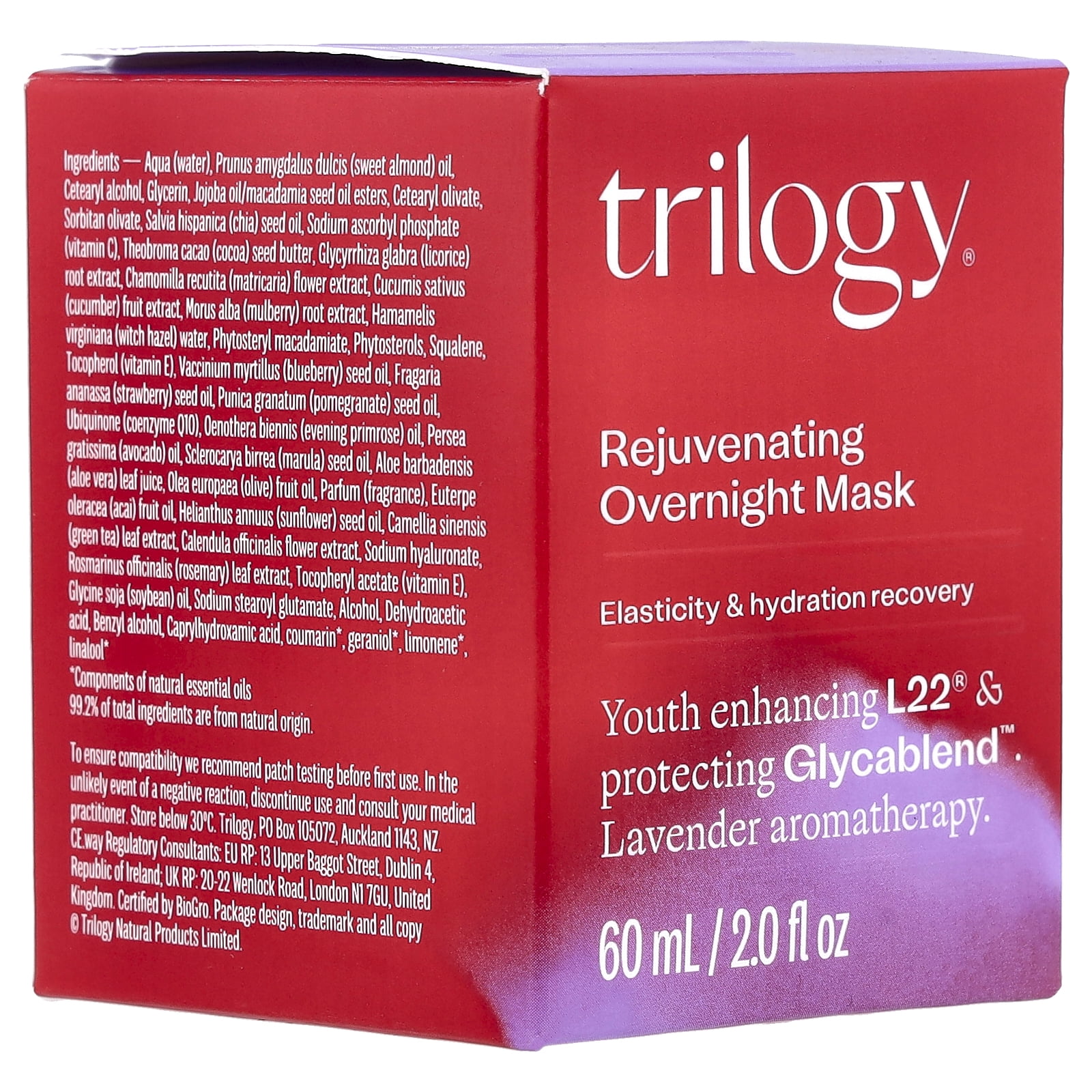 Trilogy Rejuvenating Overnight Beauty Mask, 2 fl oz (60 ml)