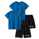 thumbnail image 1 of Odeerbi Conjunto Deportivo de Niños de 2 Paquetes Con Rayas Reflectantes, Trajes Deportivos de Secado Rápido Transpirable, Conjunto de Pantalones Cortos de Camiseta de 2 Piezas, 5-12 Años, 1 of 8