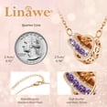 thumbnail image 3 of Linawe Amethyst Purple Moissanite Necklace for Women, Rose Gold Hypoallergenic Stainless Steel Chain, Interlocking Double Circle Pendant Necklaces, Diamond Birthstone Jewelry, 3 of 7