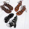thumbnail image 3 of Sandals For Women Summer Flats Comfortable Cross Strap Gladiator Flat Shoes Casual Beach Sandals, 3 of 3