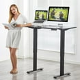 thumbnail image 3 of Giantex Electric Height Adjustable Desk, Sit Stand Home Office Desk w/4 Memory Positions & LED Display, 48" Standing Computer Workstation w/Anti-collision Design for Students & Office Stuff, Black, 3 of 10