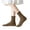 Khaki, variant on Lutiedan Ruffle Socks for Women, Cute Frilly Crew Socks, Breathable Casual Lettuce Edge Rib Knit Sock for Women