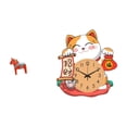thumbnail image 1 of Reloj de pared con forma de gato, adorno coleccionable, escultura animal de Dalecarlian para niños. Reloj colgante silencioso para estantería, entrada, 1 of 8
