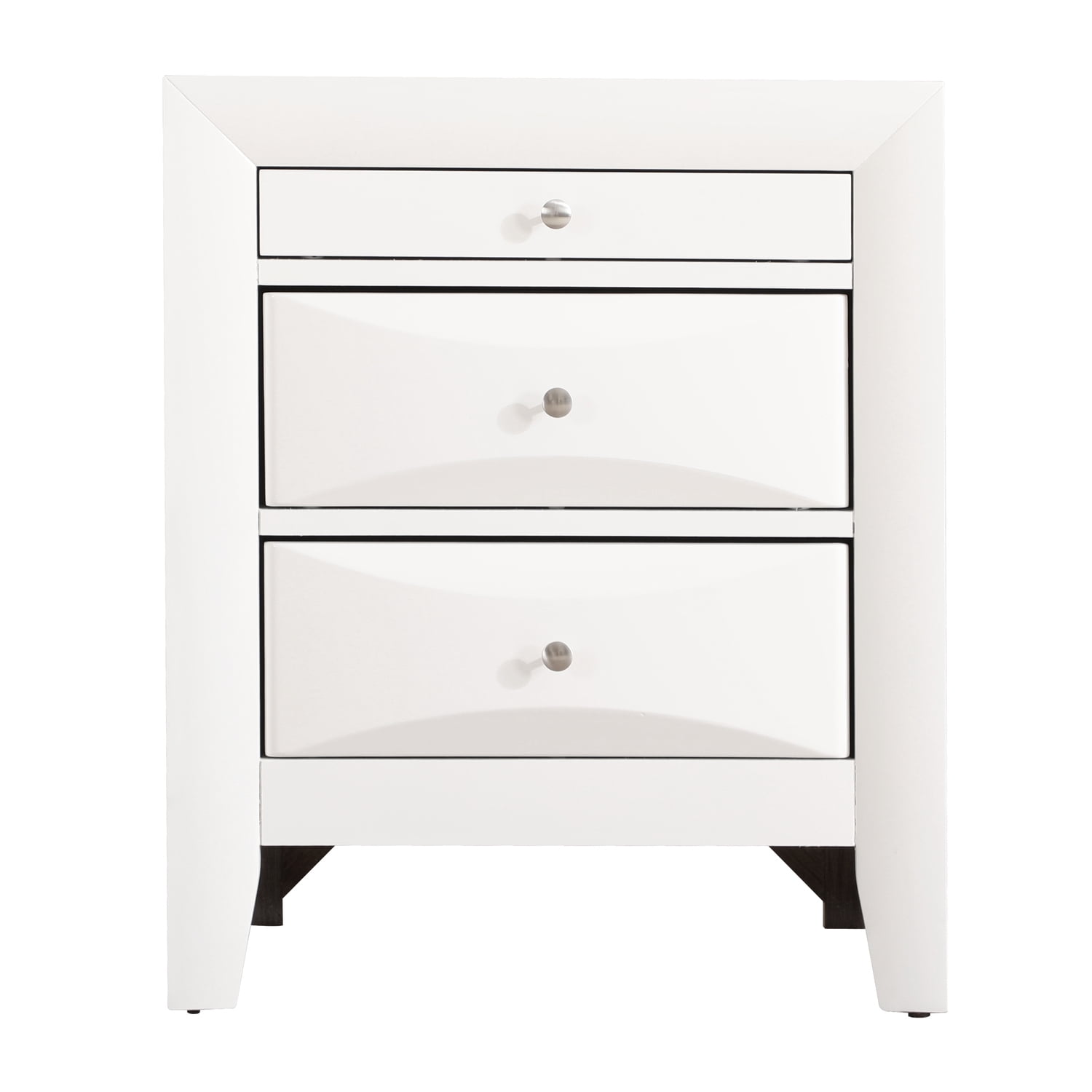 Glory Furniture Marilla 3 Drawer Nightstand in White