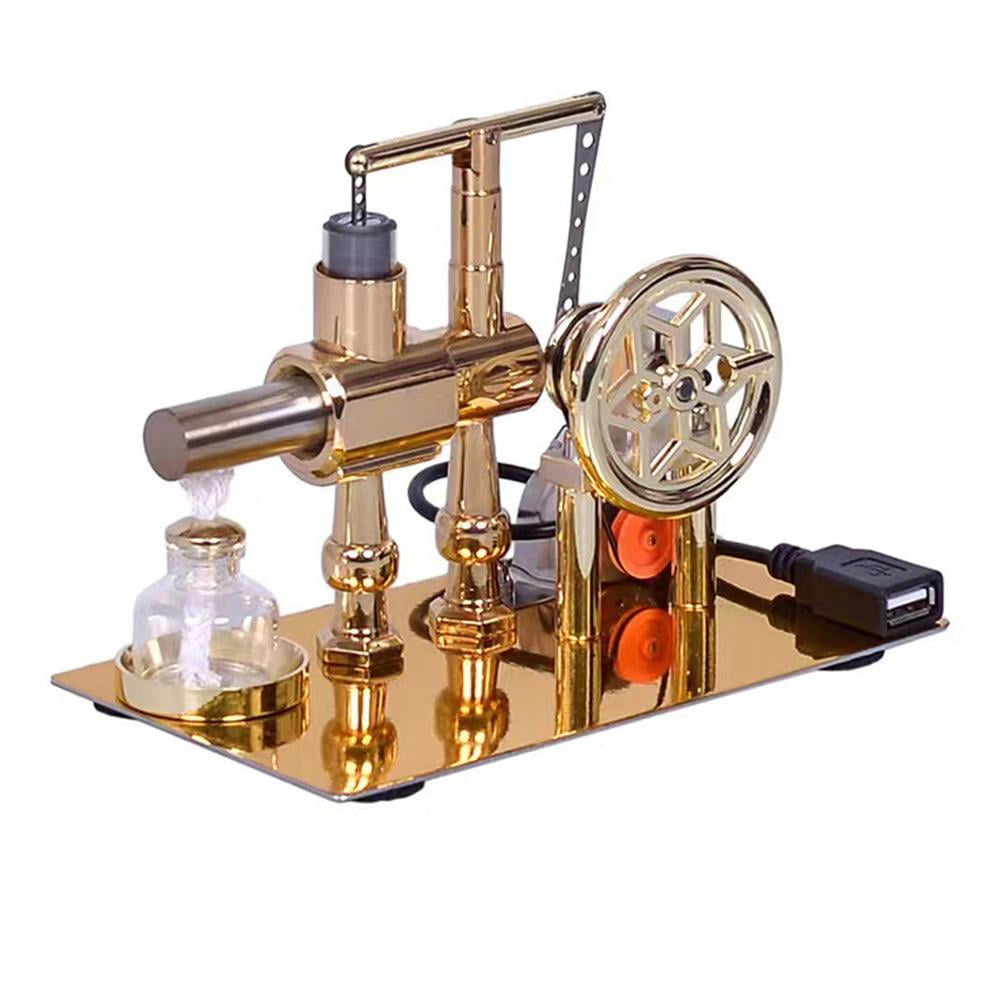 Stirling Engine Model as Balance Alcohol Powered Electricity Generator with LED Light Educational Science Kit Great Gift for Students and Engineers
