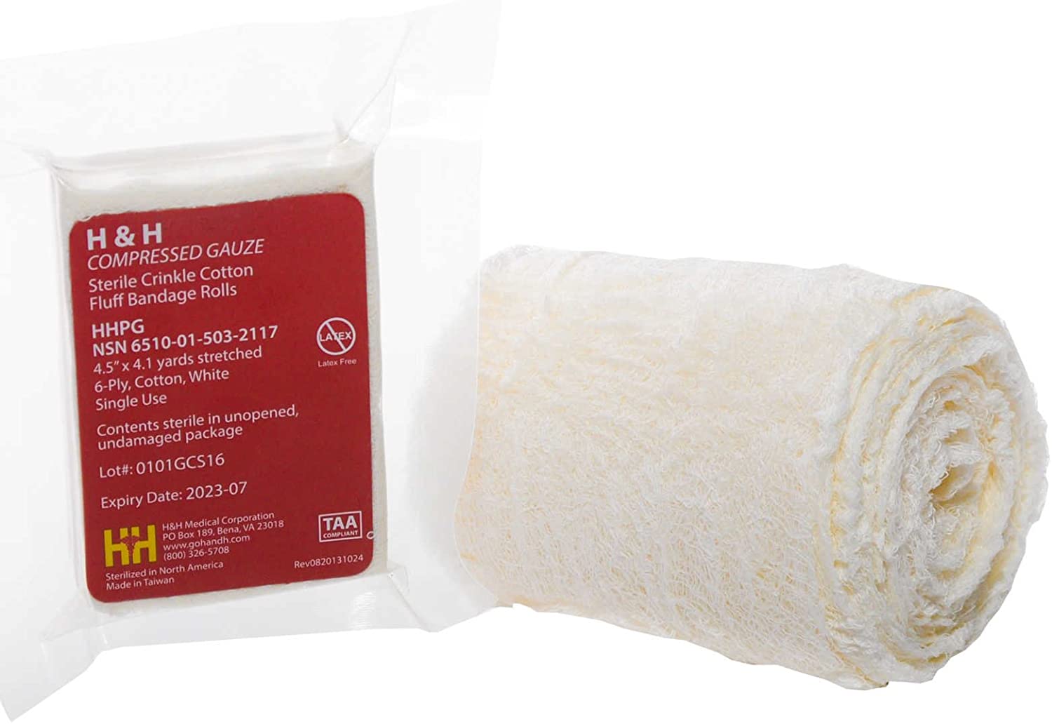 Compress Pressure Bandage W/Gauze Ties, Sterile X (6 X 6