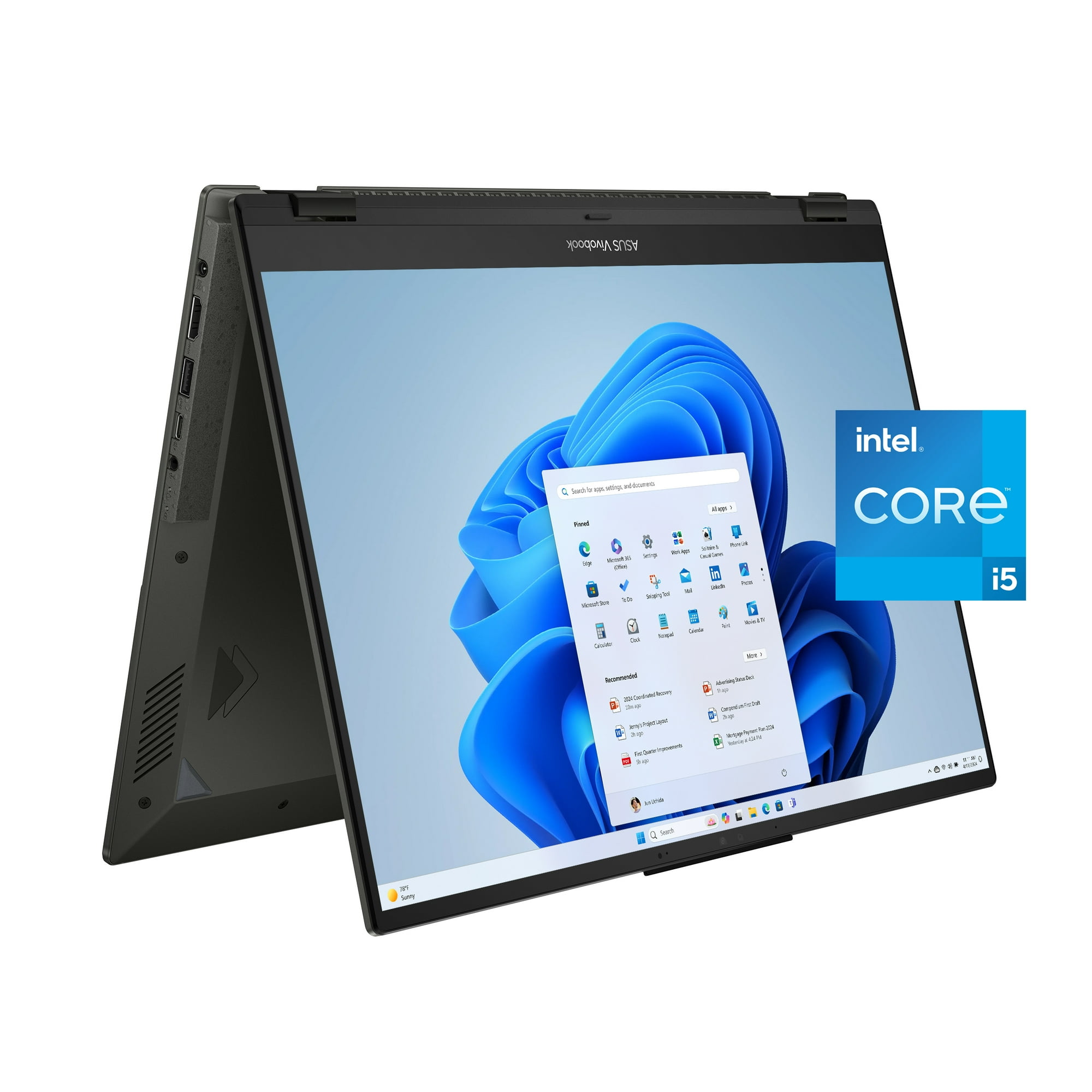 ASUS Vivobook S 16 Flip 16” Touch Laptop, Intel® Core™ i5-1335U, 8GB, 512GB SSD, Midnight Black, TP3604VA-WS51T