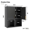 thumbnail image 3 of Bestier Fluted  Wall-Mounted Bathroom Medicine Cabinet with Door & Shelves, 23.62 x 8.27 x 29.84 Inches Wooden Over Toilet Storage Cabinet, Black, 3 of 9