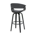 thumbnail image 5 of Julyssa 26" Counter Height Swivel Grey Faux Leather and Black Wood Bar Stool, 5 of 10
