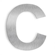 Barton 6" inch Letter C House Floating Letter Sign Solid Stainless Steel Satin Home Office Unit